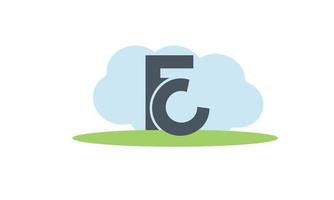 alfabet letters initialen monogram logo fc, cf, f en c vector
