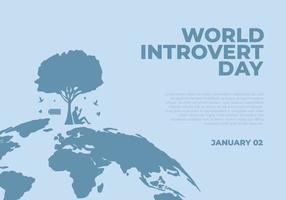 wereld introvert dag achtergrond gevierd Aan januari 2e. vector