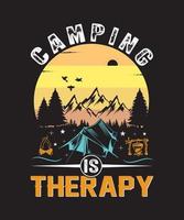 camping behandeling t-shirt vector