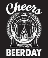 proost zijn mijn bierdag t-shirt vector