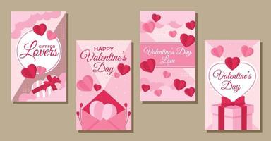 gelukkige Valentijnsdag kaarten collectie vector