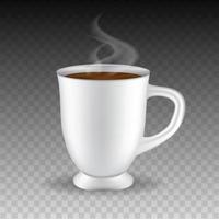 realistisch koffie mok met rook vector illustratie