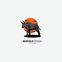 buffel ontwerp mascotte logo sjabloon illustratie vector