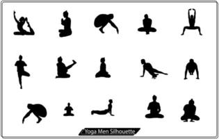 silhouetten van slank mannen yoga vector