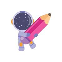 illustratie vector grafisch weinig astronaut knuffel groot potlood