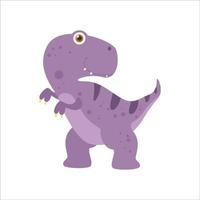 schattig dinosaurus tyrannosaurus rex, prehistorisch dier, grappig en wild monster tekenfilm karakter vector