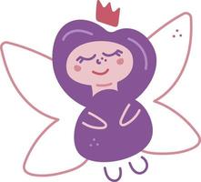 fee krabbel1. schattig single fee prinses karakter. tekenfilm kleur vector illustratie.