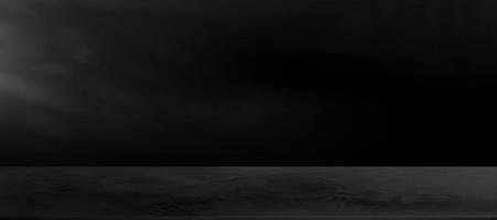 muur cement Scherm kamer, vector 3d studio zwart marbele structuur achtergrond, horizon mockup achtergrond, leeg galerij kamer in donker beton met bladeren laten vallen schaduw en licht.breed panoramisch banier ontwerp