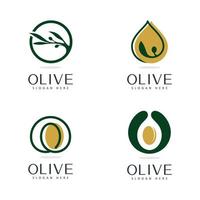 olijf- olie logo schoonheid en spa ontwerp sjabloon vector