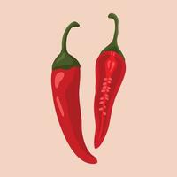 illustratie van Chili groente ingrediënten en Chili plakjes vector