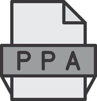 ppa het dossier formaat icoon vector