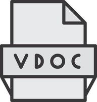 vdoc het dossier formaat icoon vector