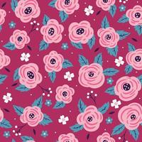 naadloos patroon met schattig roze bloemen. vector grafiek.