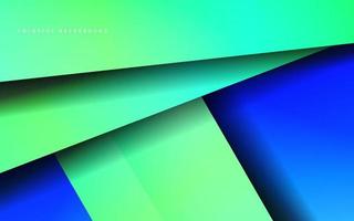 abstract overlappen laag papercut blauw en groen kleur achtergrond vector