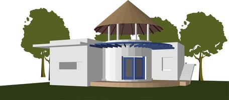 3d illustratie van gebouw project vector