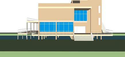 3d illustratie van gebouw project vector