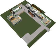 3d illustratie van gebouw project vector