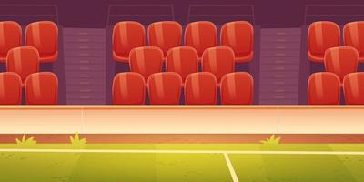 rood plastic stoelen Aan sport stadion tribune vector