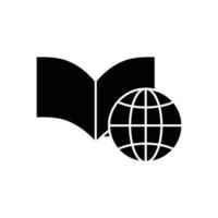 Open boek icoon illustratie met aarde. geschikt voor globaal onderwijs icoon. icoon verwant naar onderwijs. glyph icoon stijl. gemakkelijk vector ontwerp bewerkbare