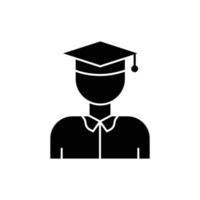 vrouw leerling icoon illustratie met diploma uitreiking kap. icoon verwant naar onderwijs. glyph icoon stijl. gemakkelijk vector ontwerp bewerkbare