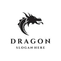 logo sjabloon van brand draak hoofd en Vleugels geïsoleerd achtergrond. vector