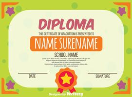Groene kinderen Diploma certificaat Vector
