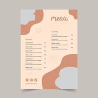 vector menu Sjablonen voor cafés en restaurants, menu ontwerp vector brochure sjabloon en restaurant logo, minimaal voedsel menu sjabloon