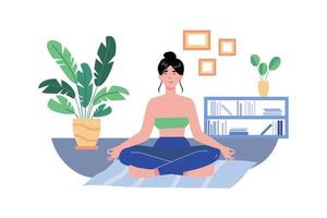 meisje aan het doen yoga illustratie concept Aan wit achtergrond vector