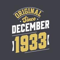 klassiek sinds december 1933. geboren in december 1933 retro wijnoogst verjaardag vector