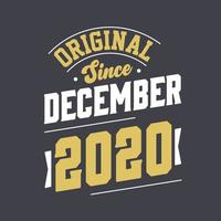 klassiek sinds december 2020. geboren in december 2020 retro wijnoogst verjaardag vector