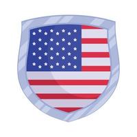 Amerikaanse vlag in schild vector
