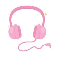 roze hoofdtelefoons audio apparaat vector