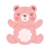 gelukkig roze beer teddy vector