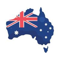 Australisch vlag in kaart vector