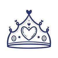 koningin kroon met hart vector