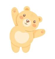 gelukkig geel beer teddy vector