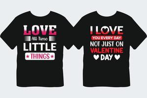 Valentijnsdag dag typografie t-shirt ontwerp bundel. vector