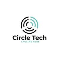 cirkel tech logo icoon vector geïsoleerd