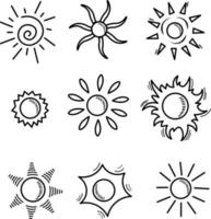 reeks van verschillend zon pictogrammen vector