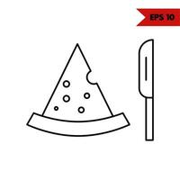 illustratie van pizza lijn icoon vector