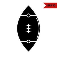 illustratie van rugby balglyph icoon vector
