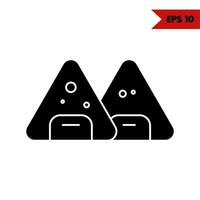 illustratie van onigiri glyph icoon vector