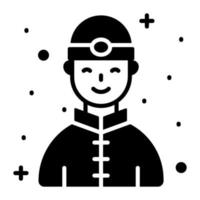 Chinese Mens avatar vector ontwerp geïsoleerd Aan wit achtergrond