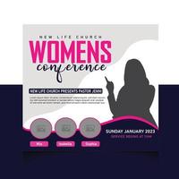 vrouwen conferentie sociaal media post folder Sjablonen vector