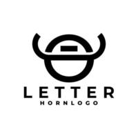 brief O met toeter logo. brief met stier toeter logo vector sjabloon.