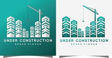 gebouw en constructie logo met creatief modern syle premie vector