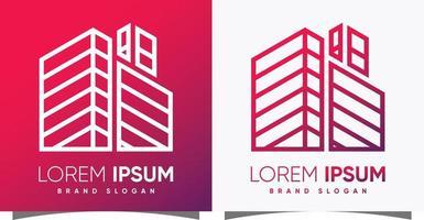 gebouw logo met huis concept en creatief modern syle premie vector