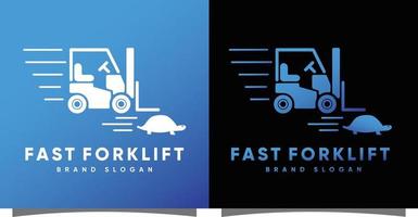 langzaam heftruck logo met creatief modern syle premie vector