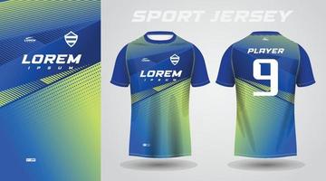 blauw groen t-shirt sport Jersey ontwerp vector