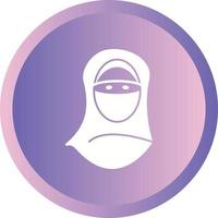 mooi Dames met Niqab glyph vector icoon